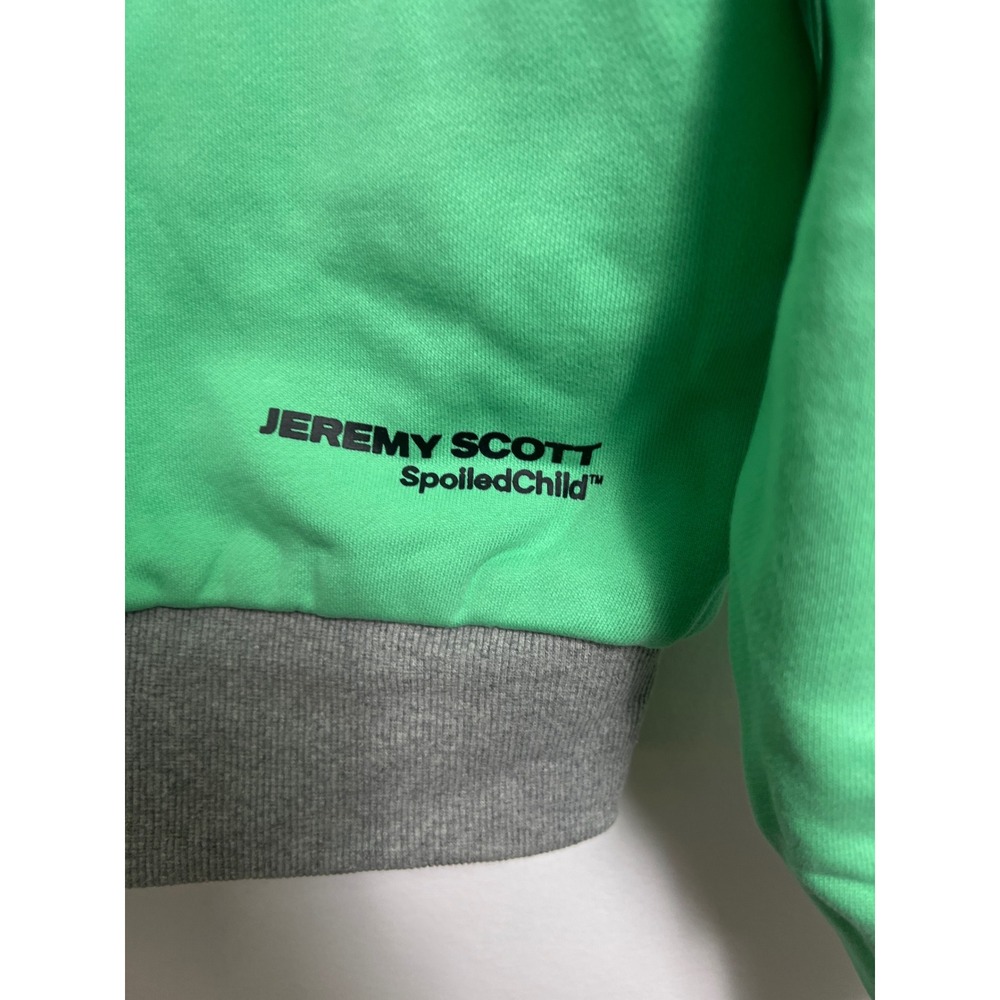 Jeremy Scott Spoiledchild Reversible Hoodie Green Metallic Silver Space Rocket L View 5